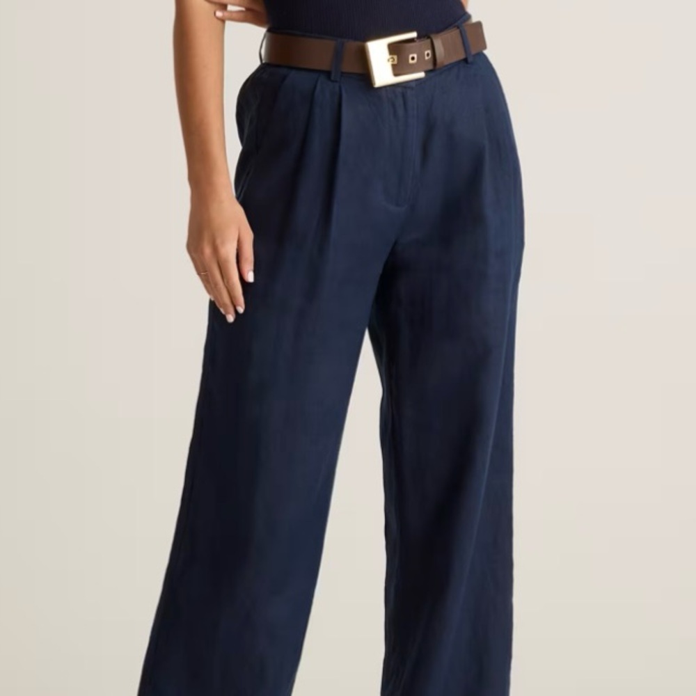 Quince Navy Wide Leg Women's Pants